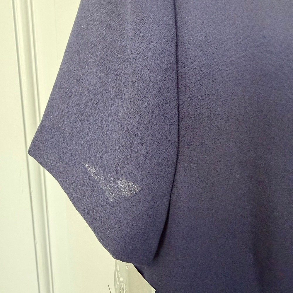Donna Morgan Navy Blue Short Sleeve Beaded Dress SZ 12 - Picture 9 of 16